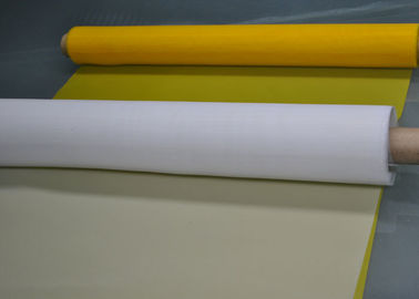 ขาว / เหลืองโพลีเอสเตอร์ตาข่ายการพิมพ์หน้าจอ 60 ไมครอนการยืดตัวต่ำ 100T - 40