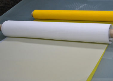 ขาว / เหลืองโพลีเอสเตอร์ตาข่ายการพิมพ์หน้าจอ 60 ไมครอนการยืดตัวต่ำ 100T - 40